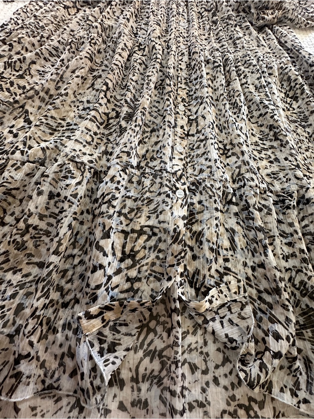 RIANI Luxury Leopard Print Midi Dress - Metallic Silver Detail - Size 12 / DE 42 - Picture 16 of 16